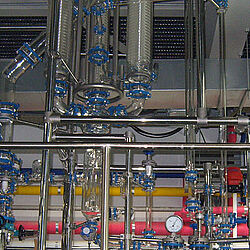 Glas Spiralkühler Batterie und Phasenabscheider Glas Spiralkühler Batterie und Phasenabscheider