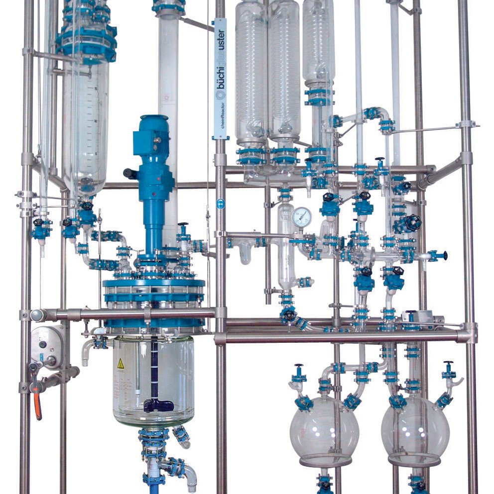 GR60 chemReaktor Glasreaktor mit vertikalen Spiralkühlern