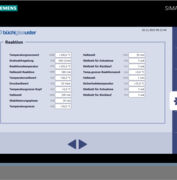 Bildschirm mit Parametereinstellungen der PLC-Steuerung