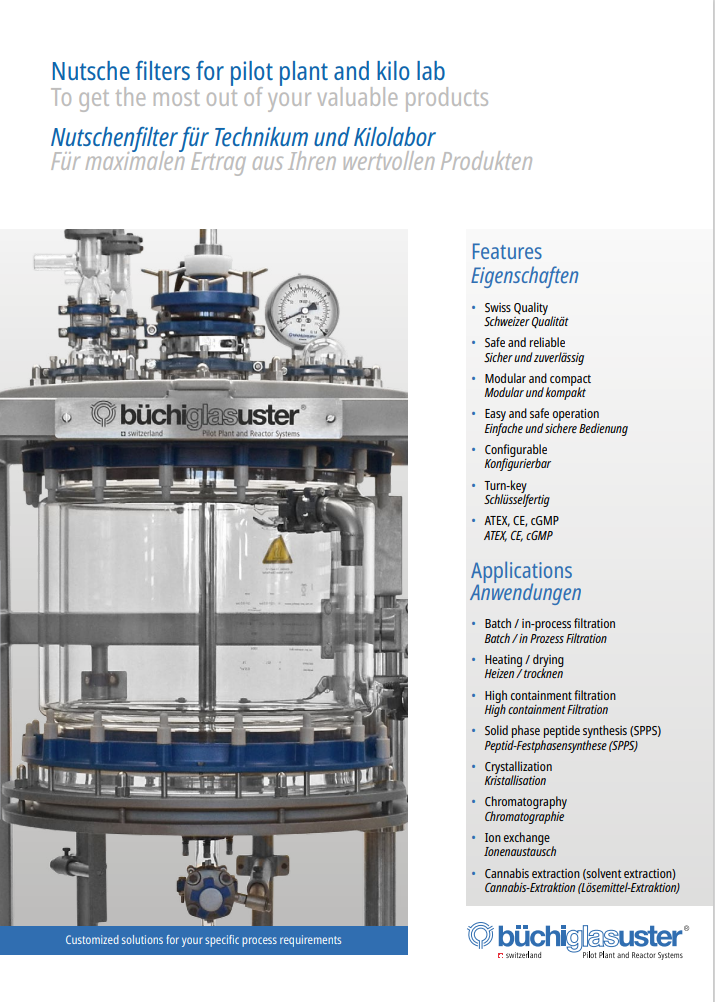 Nutschenfilter für Technikum und Kilolabor