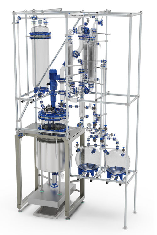 CR 252 chemReaktor mit Destillationsaufbau