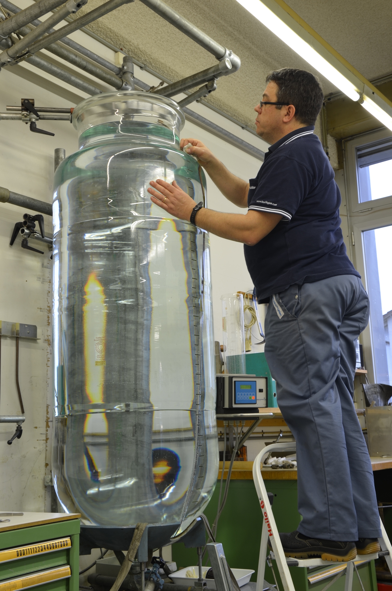 400 Liter Vorlage mit Graduierung für Reaktorglasaufsatz