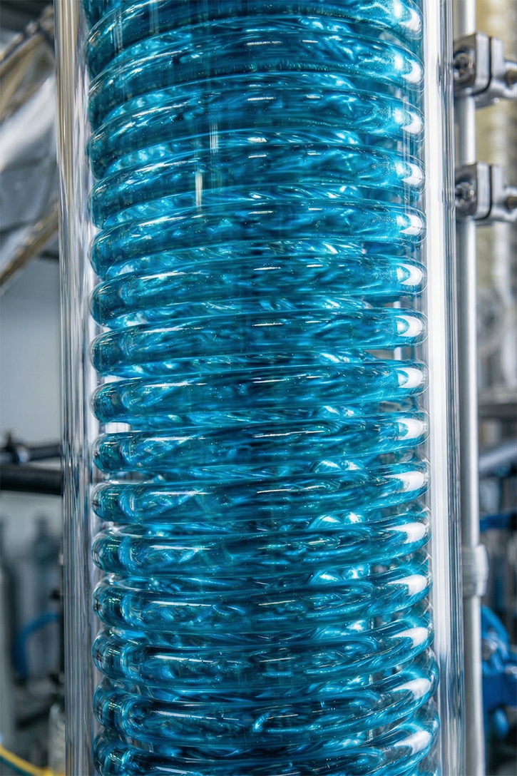 Spiralförmige Glaswärmetauscher mit einer Oberfläche von 0,1 m² bis 1,6 m²