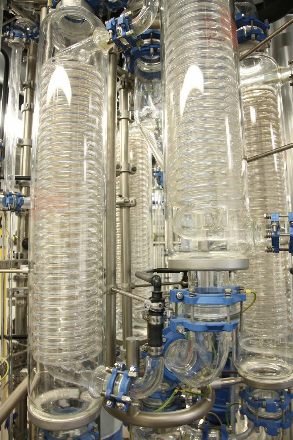 Spiralförmige Glaswärmetauscher mit einer Oberfläche von 0,1 m² bis 1,6 m²