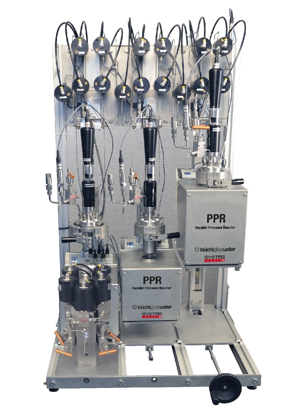 PPR, 3 Druckreaktoren im Parallelbetrieb, 1 Reaktor mit automatischer Probenahme