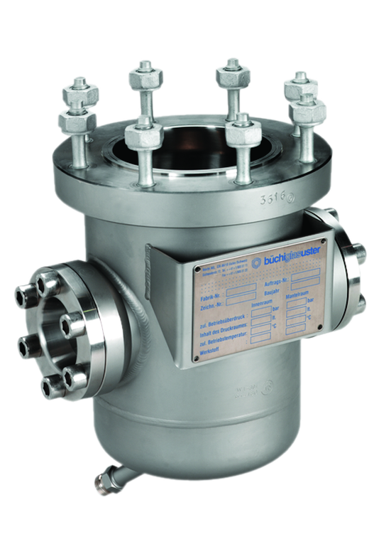 Pressurized metal vessel with sight glass